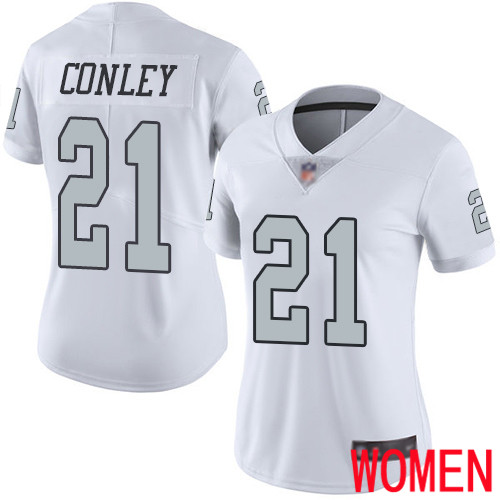 Oakland Raiders Limited White Women Gareon Conley Jersey NFL Football #21 Rush Vapor Untouchable Jersey->women nfl jersey->Women Jersey